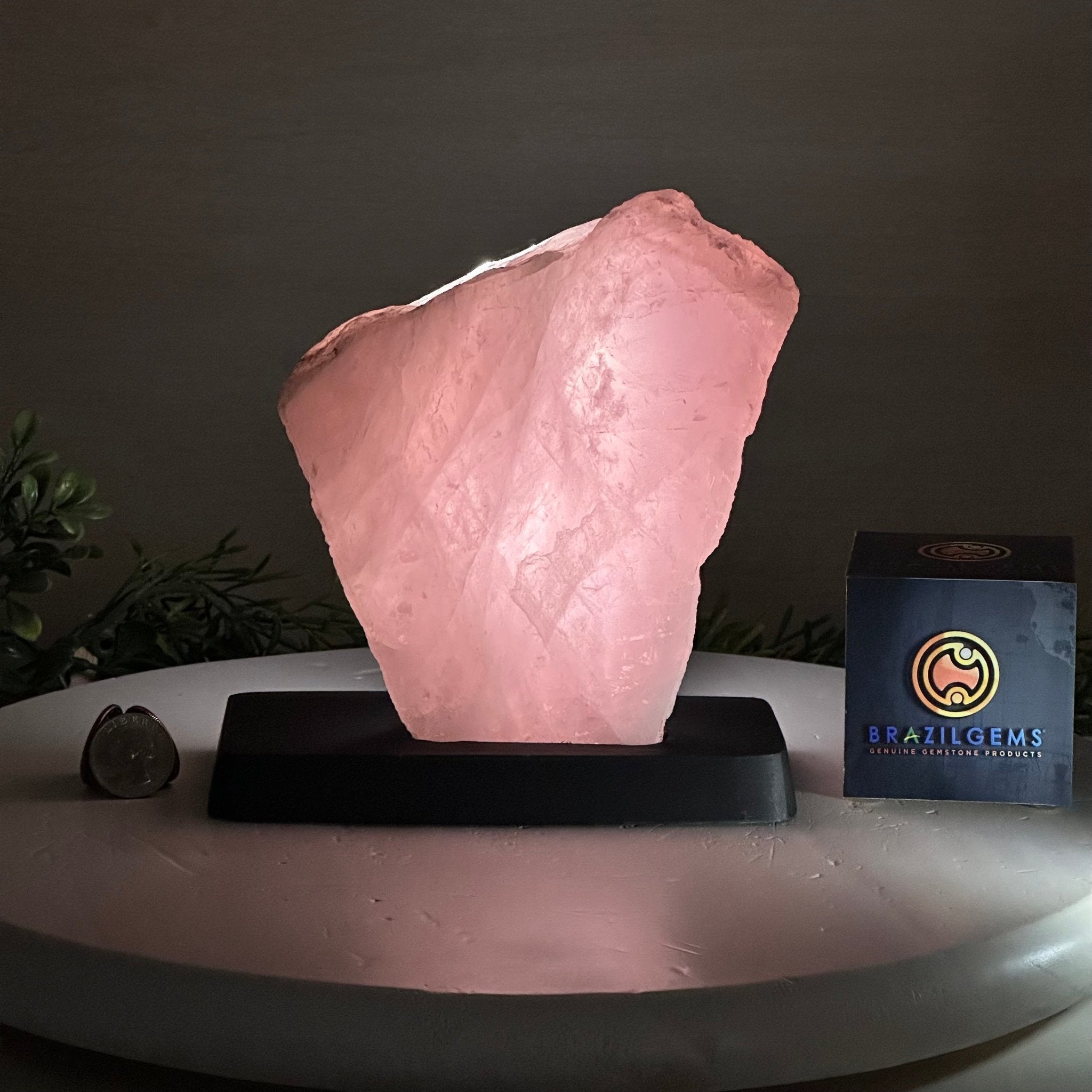 Rose Quartz Polished Slice on a Wood Base 7" Tall #6100RQ - 021 - Brazil GemsBrazil GemsRose Quartz Polished Slice on a Wood Base 7" Tall #6100RQ - 021Slices on Wood Bases6100RQ - 021