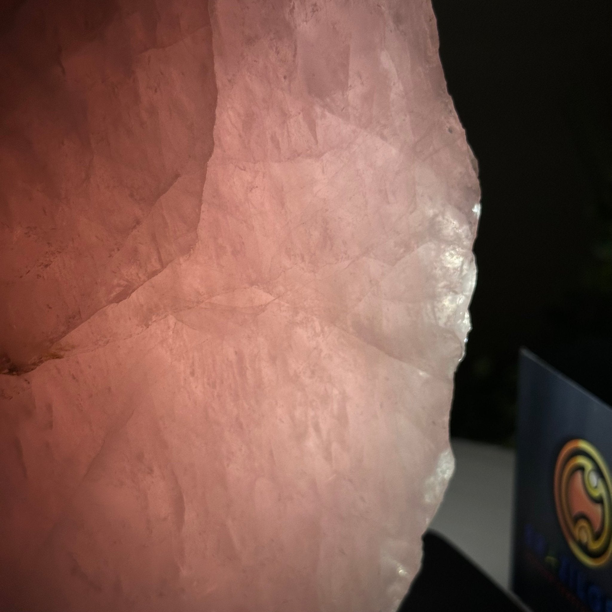 Rose Quartz Polished Slice on a Wood Base 7" Tall #6100RQ - 028 - Brazil GemsBrazil GemsRose Quartz Polished Slice on a Wood Base 7" Tall #6100RQ - 028Slices on Wood Bases6100RQ - 028