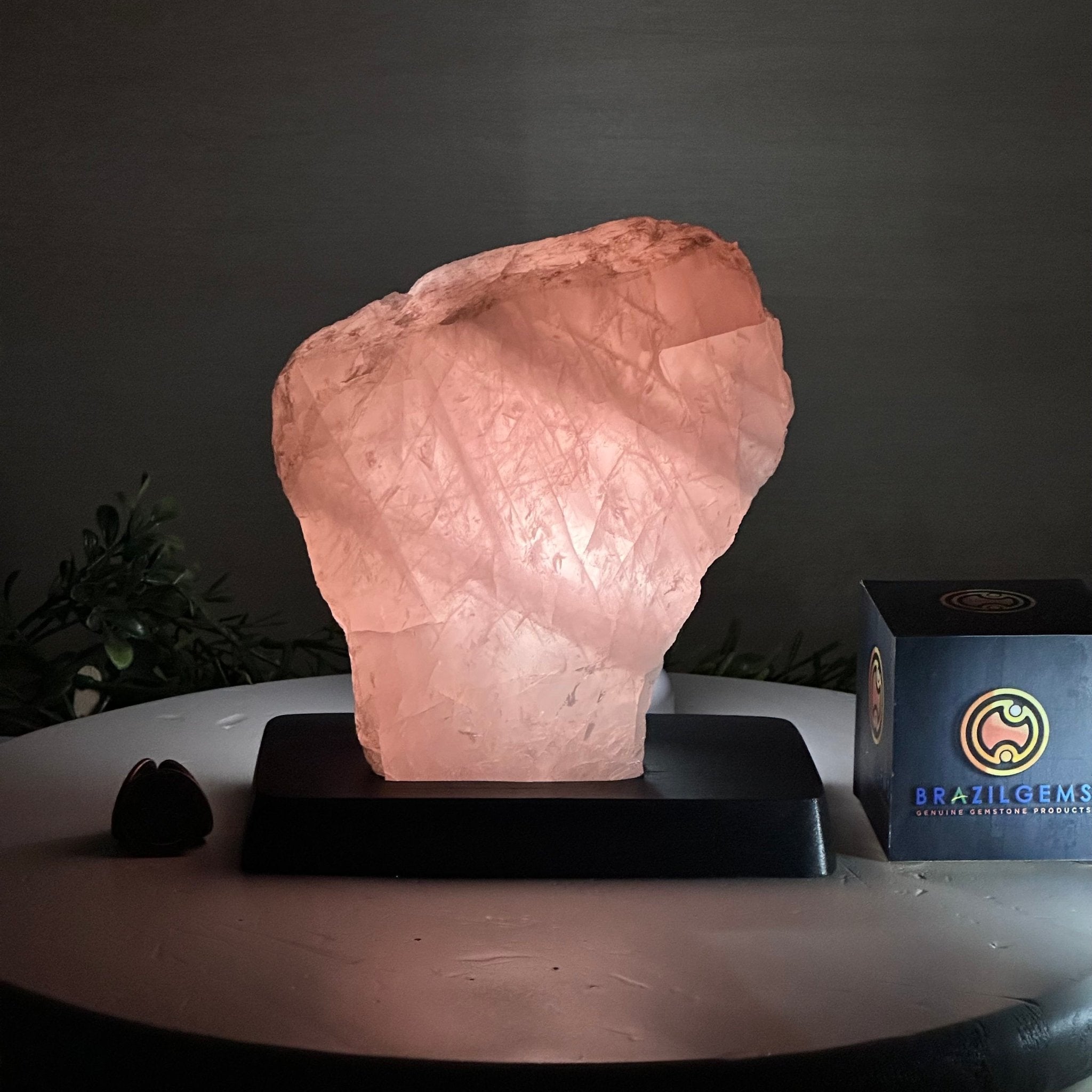 Rose Quartz Polished Slice on a Wood Base, 7" Tall #6100RQ - 032 - Brazil GemsBrazil GemsRose Quartz Polished Slice on a Wood Base, 7" Tall #6100RQ - 032Slices on Wood Bases6100RQ - 032