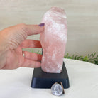 Rose Quartz Polished Slice on a Wood Base, 7" Tall #6100RQ - 032 - Brazil GemsBrazil GemsRose Quartz Polished Slice on a Wood Base, 7" Tall #6100RQ - 032Slices on Wood Bases6100RQ - 032