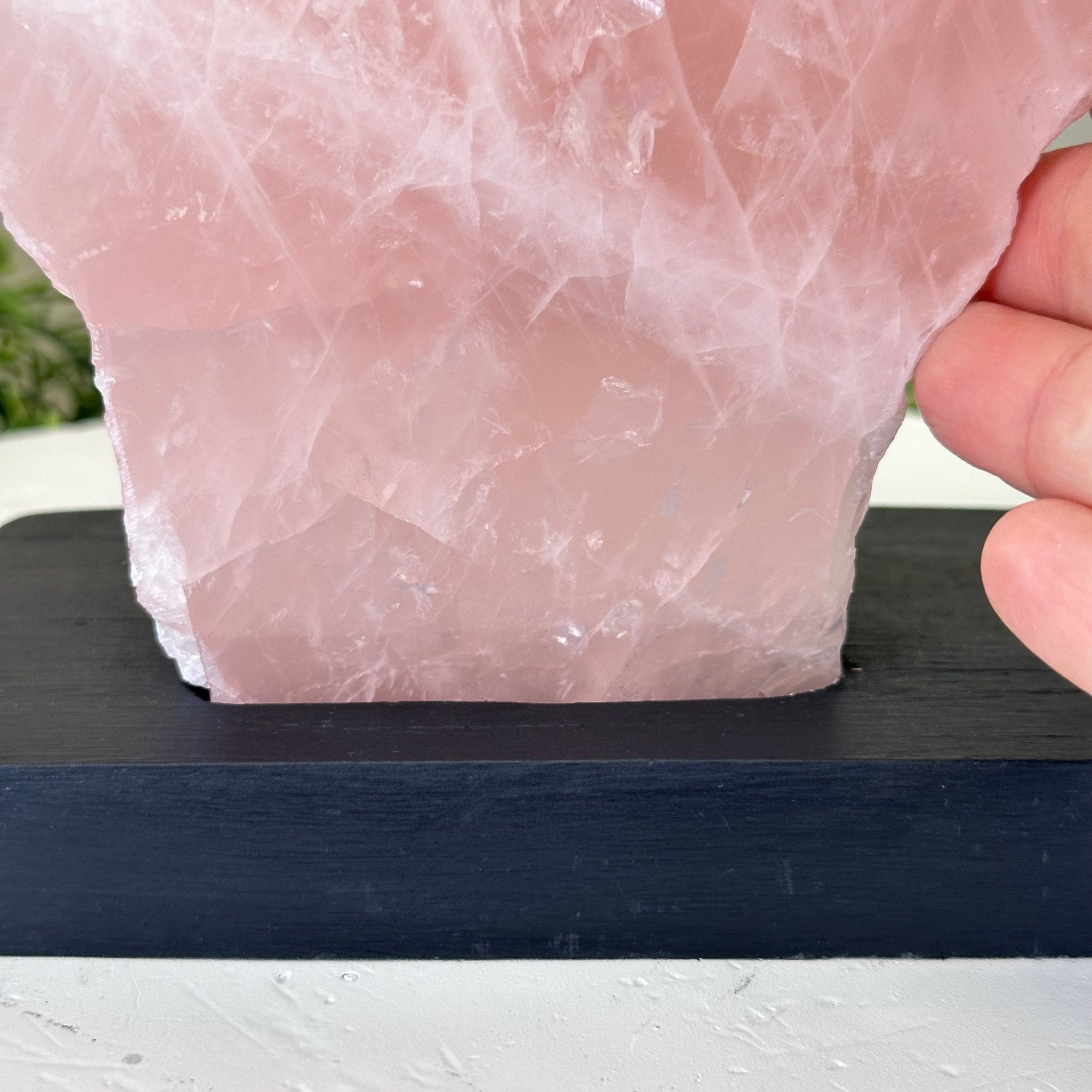 Rose Quartz Polished Slice on a Wood Base, 7" Tall #6100RQ - 032 - Brazil GemsBrazil GemsRose Quartz Polished Slice on a Wood Base, 7" Tall #6100RQ - 032Slices on Wood Bases6100RQ - 032