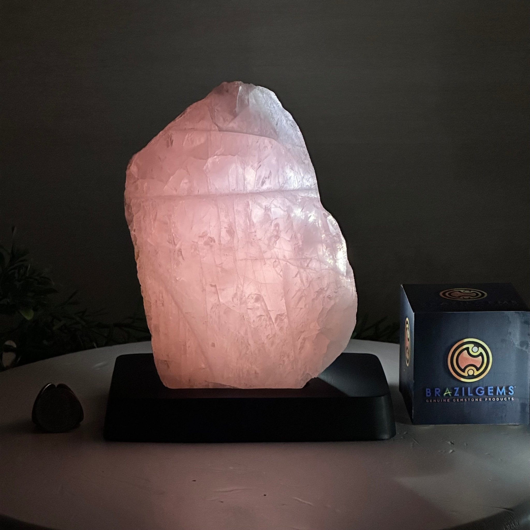 Rose Quartz Polished Slice on a Wood Base 8" Tall #6100RQ - 029 - Brazil GemsBrazil GemsRose Quartz Polished Slice on a Wood Base 8" Tall #6100RQ - 029Slices on Wood Bases6100RQ - 029