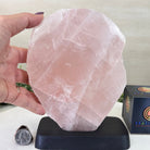 Rose Quartz Polished Slice on a Wood Base, 8" Tall #6100RQ - 031 - Brazil GemsBrazil GemsRose Quartz Polished Slice on a Wood Base, 8" Tall #6100RQ - 031Slices on Wood Bases6100RQ - 031