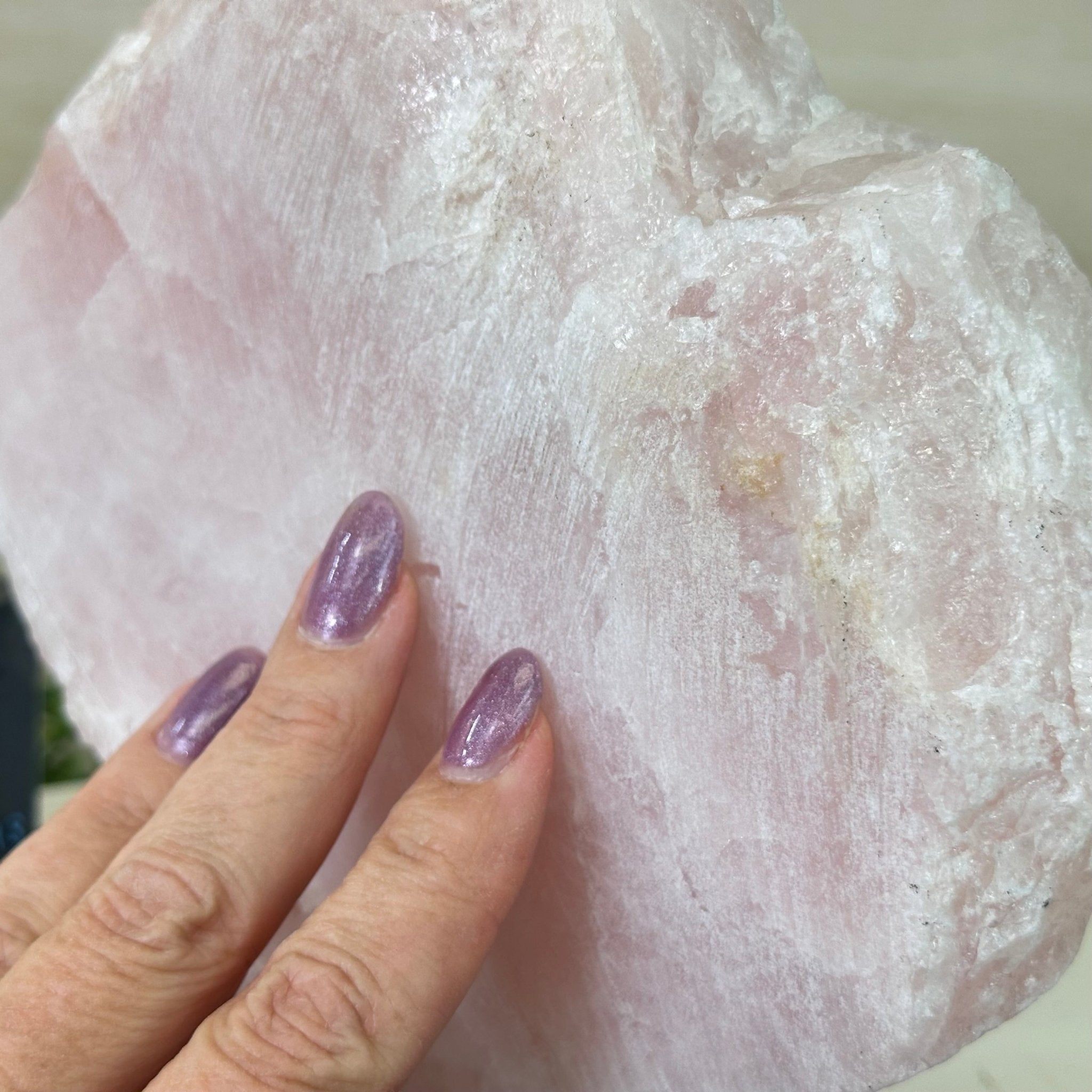 Rose Quartz Polished Slice on a Wood Base, 8" Tall #6100RQ - 036 - Brazil GemsBrazil GemsRose Quartz Polished Slice on a Wood Base, 8" Tall #6100RQ - 036Slices on Wood Bases6100RQ - 036