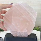 Rose Quartz Polished Slice on a Wood Base 8.25" Tall #6100RQ - 026 - Brazil GemsBrazil GemsRose Quartz Polished Slice on a Wood Base 8.25" Tall #6100RQ - 026Slices on Wood Bases6100RQ - 026