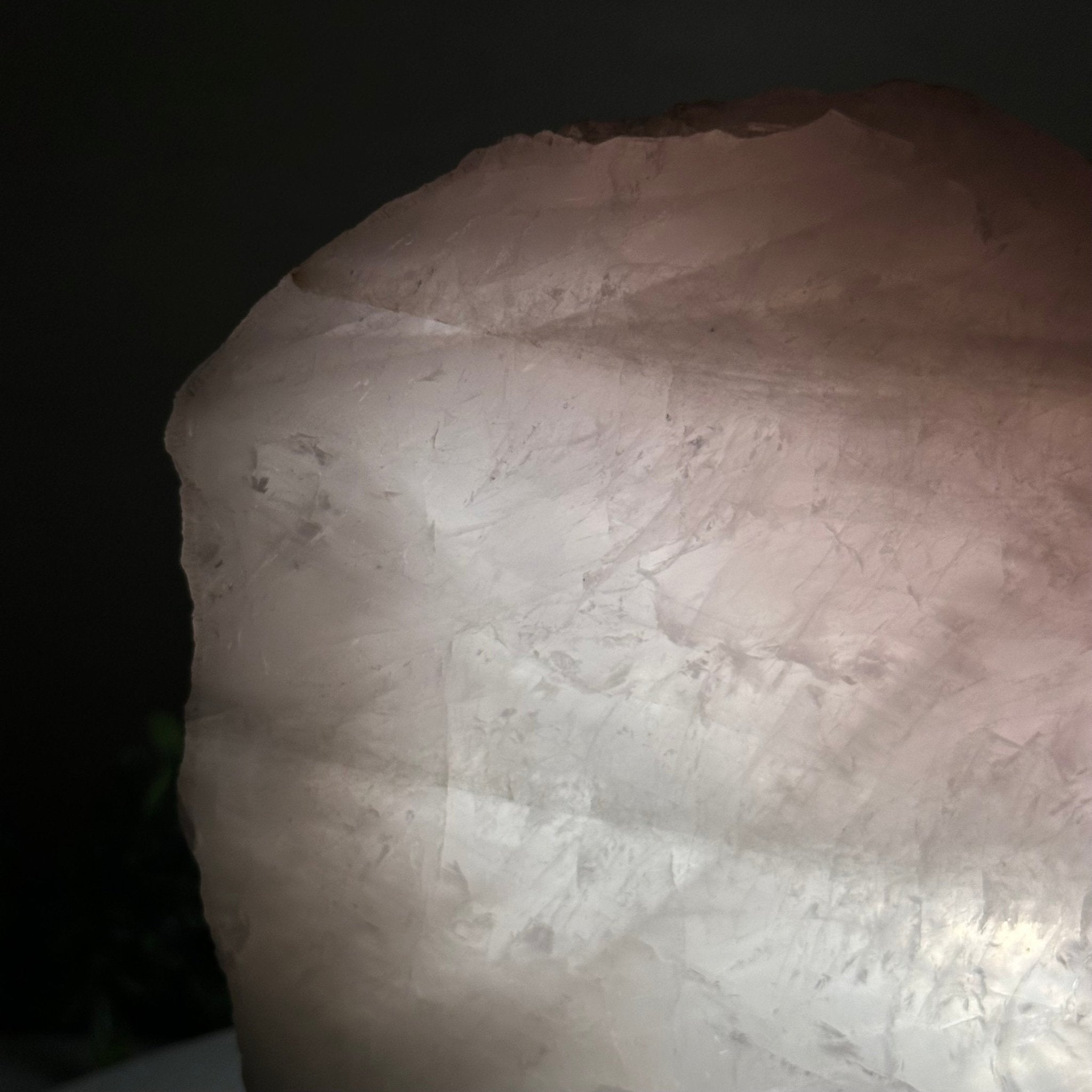 Rose Quartz Polished Slice on a Wood Base, 8.25" Tall #6100RQ - 038 - Brazil GemsBrazil GemsRose Quartz Polished Slice on a Wood Base, 8.25" Tall #6100RQ - 038Slices on Wood Bases6100RQ - 038