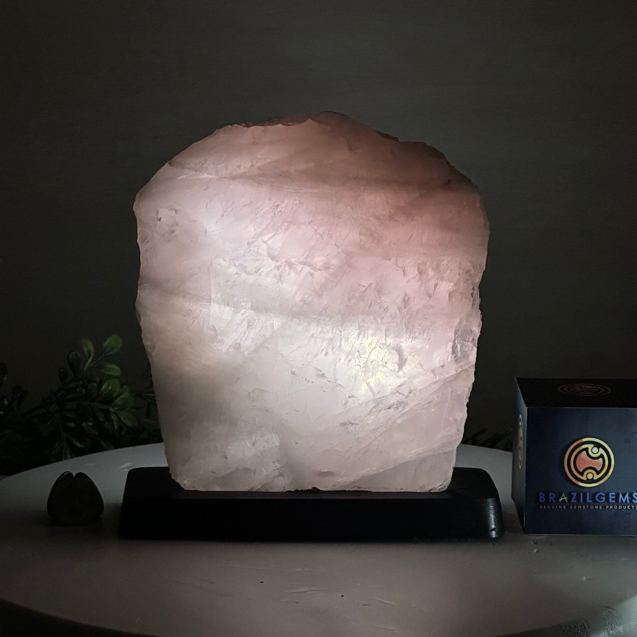 Rose Quartz Polished Slice on a Wood Base, 8.25" Tall #6100RQ - 038 - Brazil GemsBrazil GemsRose Quartz Polished Slice on a Wood Base, 8.25" Tall #6100RQ - 038Slices on Wood Bases6100RQ - 038