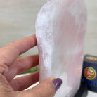 Rose Quartz Polished Slice on a Wood Base, 8.25" Tall #6100RQ - 038 - Brazil GemsBrazil GemsRose Quartz Polished Slice on a Wood Base, 8.25" Tall #6100RQ - 038Slices on Wood Bases6100RQ - 038