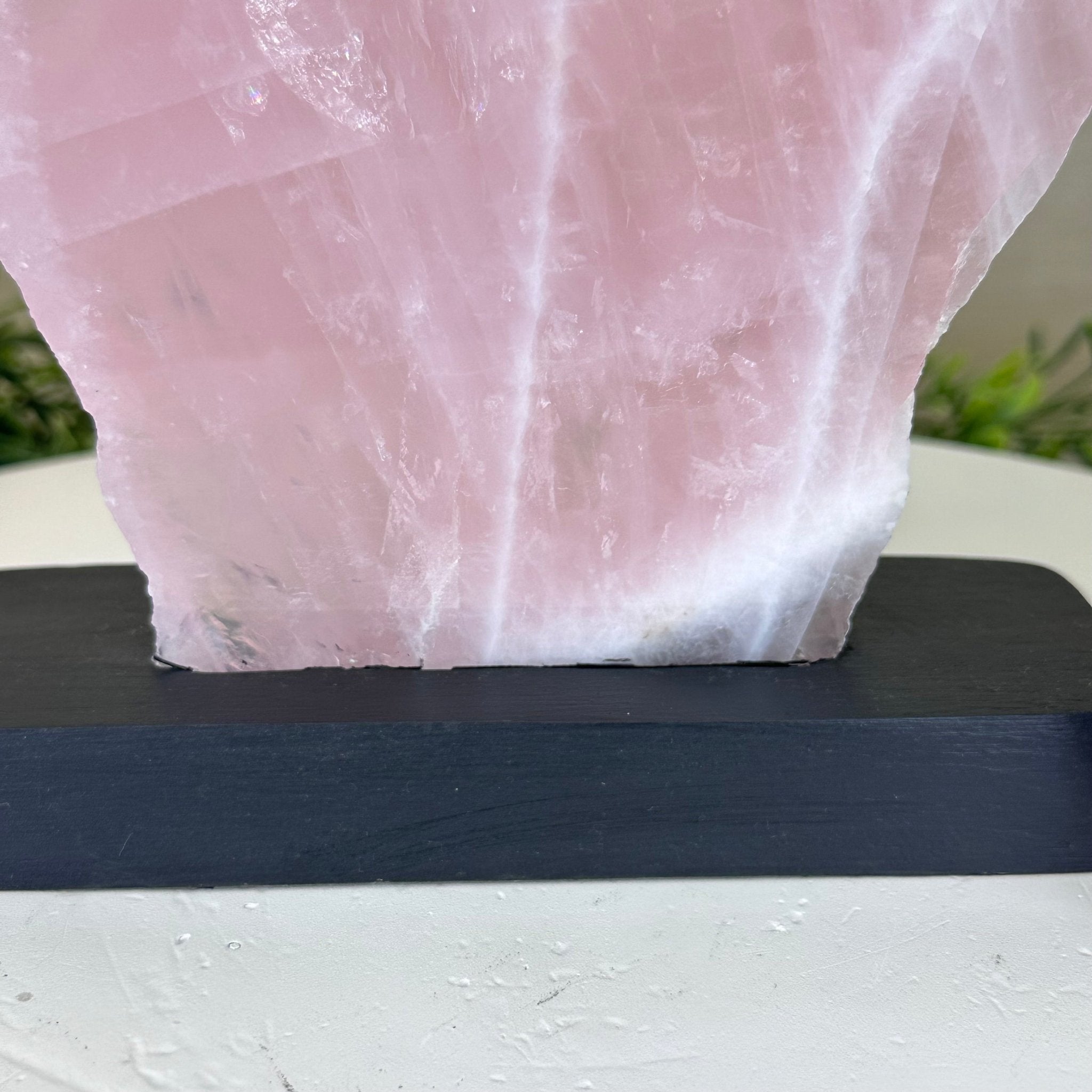 Rose Quartz Polished Slice on a Wood Base 8.5" Tall #6100RQ - 023 - Brazil GemsBrazil GemsRose Quartz Polished Slice on a Wood Base 8.5" Tall #6100RQ - 023Slices on Wood Bases6100RQ - 023