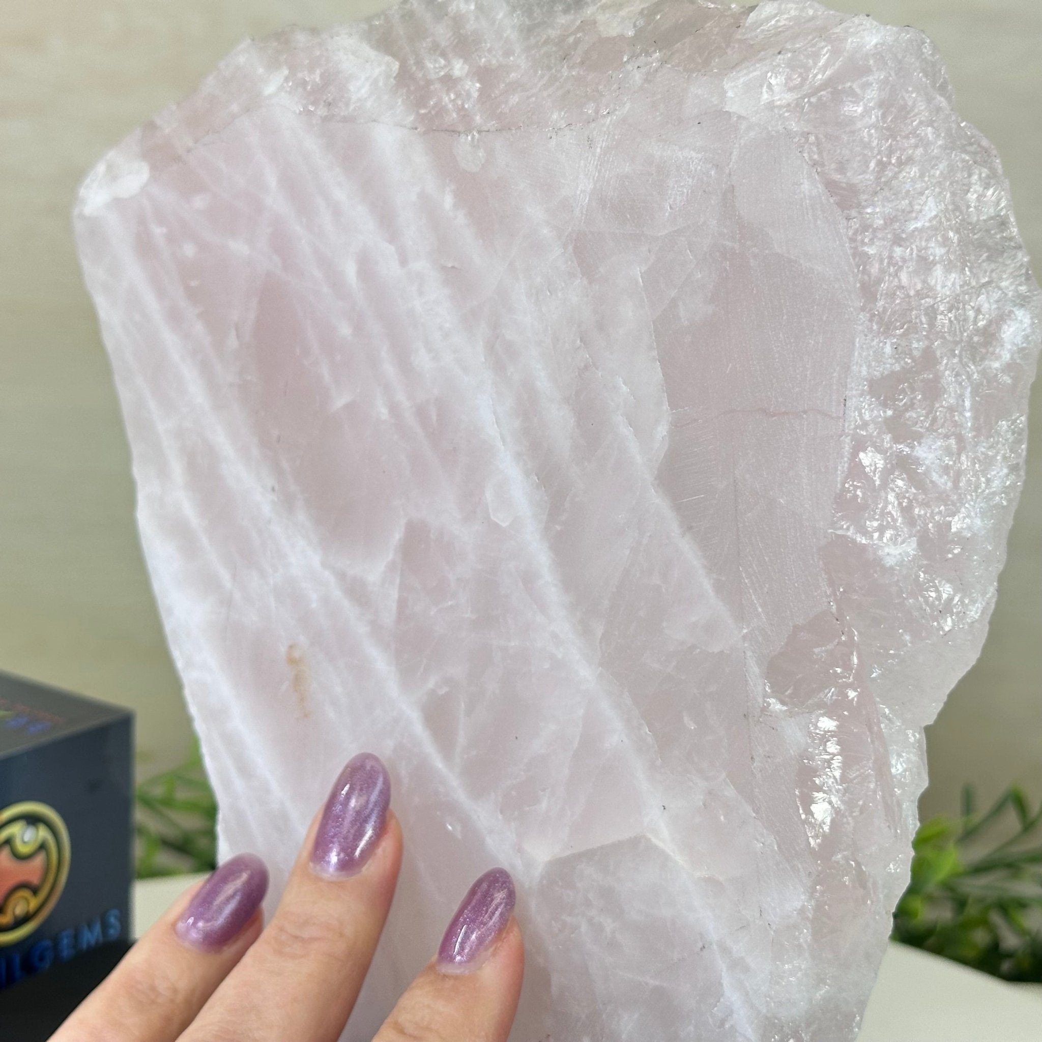 Rose Quartz Polished Slice on a Wood Base 8.5" Tall #6100RQ - 025 - Brazil GemsBrazil GemsRose Quartz Polished Slice on a Wood Base 8.5" Tall #6100RQ - 025Slices on Wood Bases6100RQ - 025