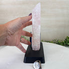 Rose Quartz Polished Slice on a Wood Base, 8.5" Tall #6100RQ - 040 - Brazil GemsBrazil GemsRose Quartz Polished Slice on a Wood Base, 8.5" Tall #6100RQ - 040Slices on Wood Bases6100RQ - 040