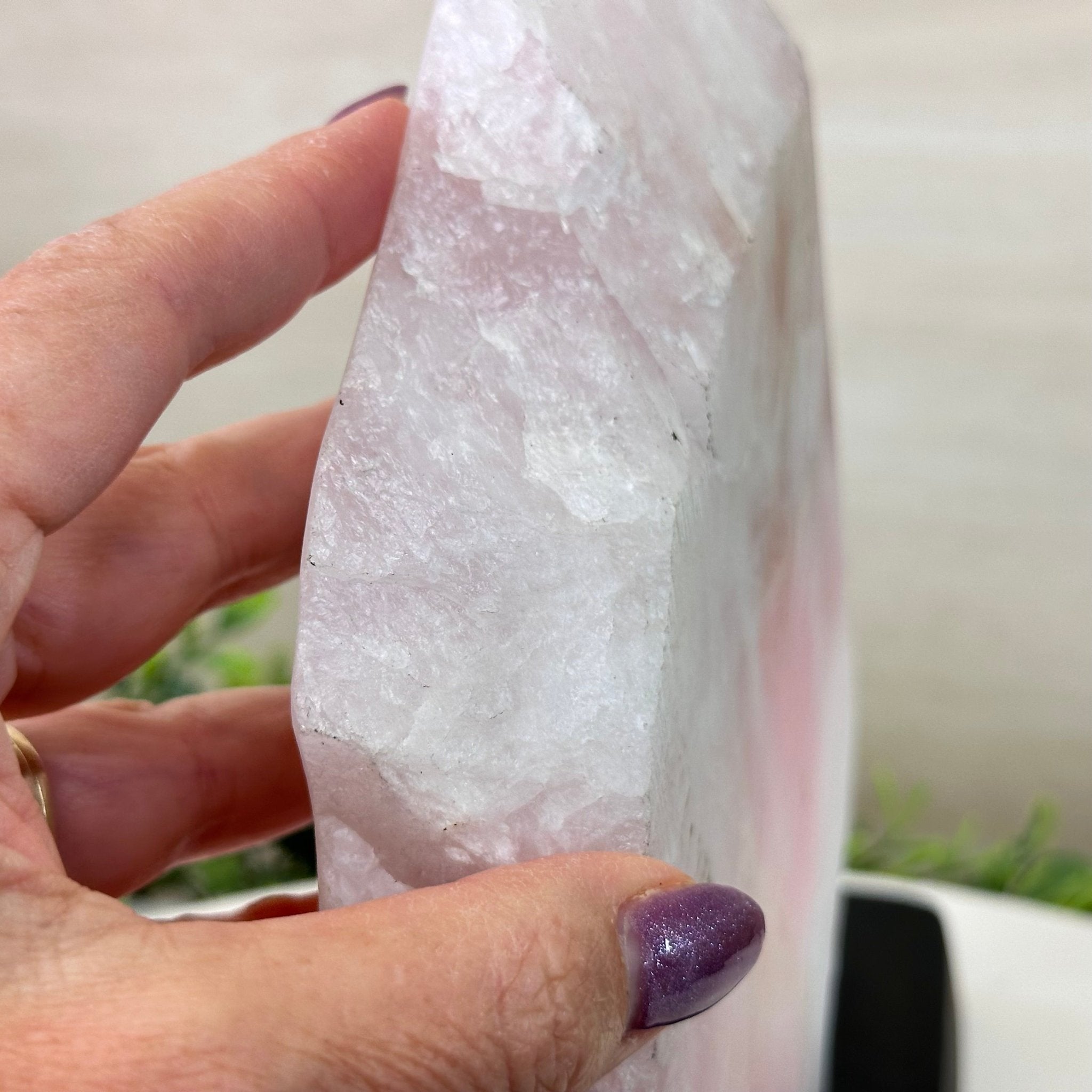 Rose Quartz Polished Slice on a Wood Base, 8.5" Tall #6100RQ - 045 - Brazil GemsBrazil GemsRose Quartz Polished Slice on a Wood Base, 8.5" Tall #6100RQ - 045Slices on Wood Bases6100RQ - 045