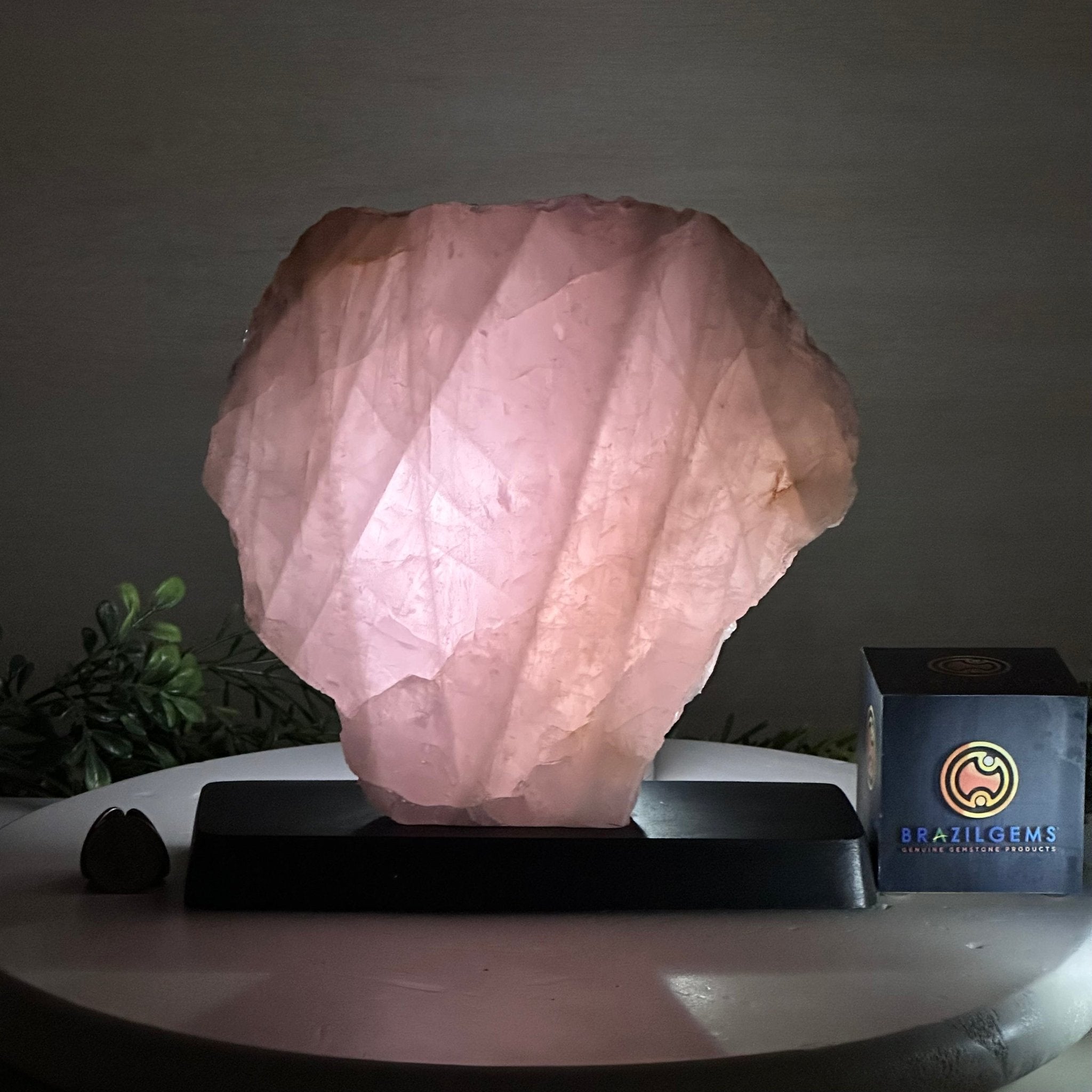 Rose Quartz Polished Slice on a Wood Base, 9" Tall #6100RQ - 048 - Brazil GemsBrazil GemsRose Quartz Polished Slice on a Wood Base, 9" Tall #6100RQ - 048Slices on Wood Bases6100RQ - 048