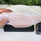 Rose Quartz Polished Slice on a Wood Base, 9.25" Tall #6100RQ - 035 - Brazil GemsBrazil GemsRose Quartz Polished Slice on a Wood Base, 9.25" Tall #6100RQ - 035Slices on Wood Bases6100RQ - 035