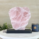 Rose Quartz Polished Slice on a Wood Base, 9.25" Tall #6100RQ - 041 - Brazil GemsBrazil GemsRose Quartz Polished Slice on a Wood Base, 9.25" Tall #6100RQ - 041Slices on Wood Bases6100RQ - 041