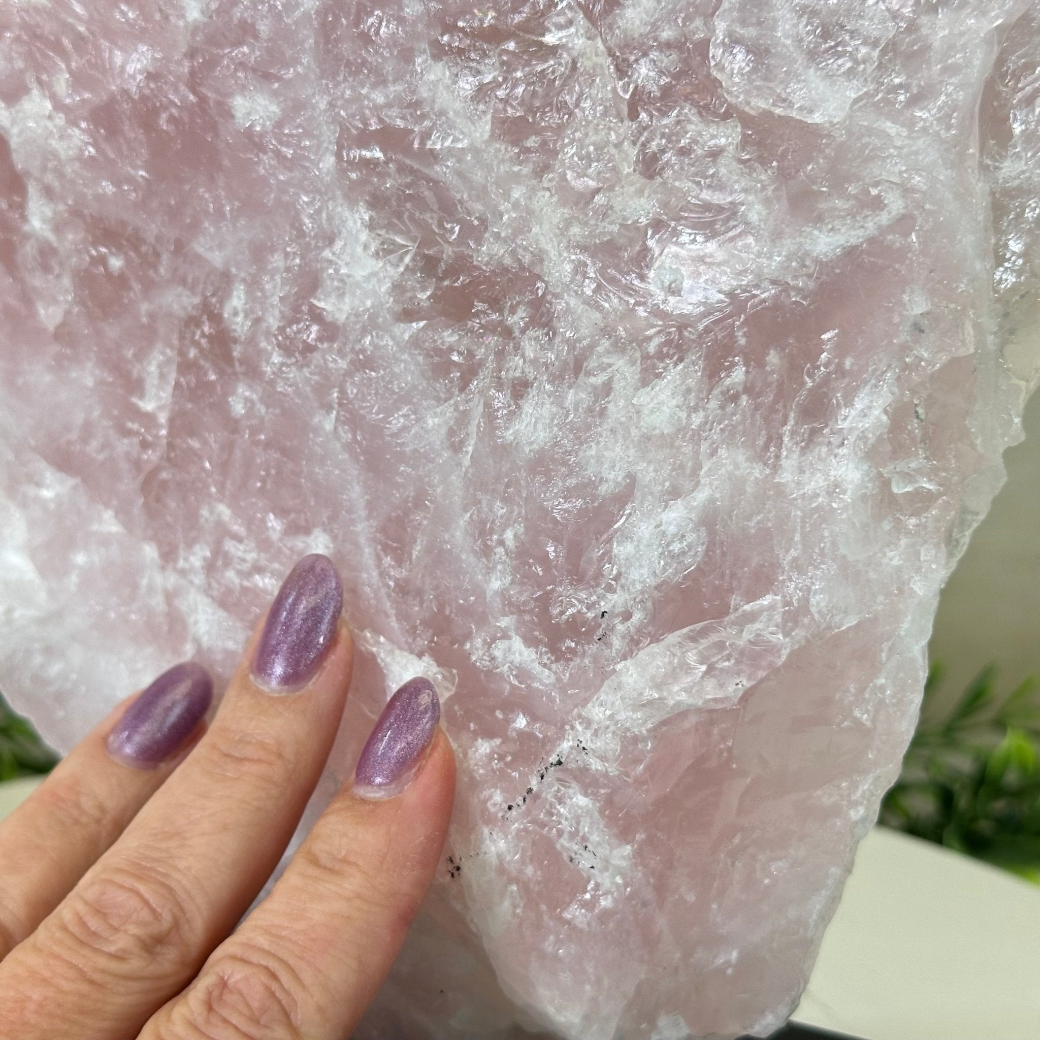 Rose Quartz Polished Slice on a Wood Base, 9.25" Tall #6100RQ - 041 - Brazil GemsBrazil GemsRose Quartz Polished Slice on a Wood Base, 9.25" Tall #6100RQ - 041Slices on Wood Bases6100RQ - 041