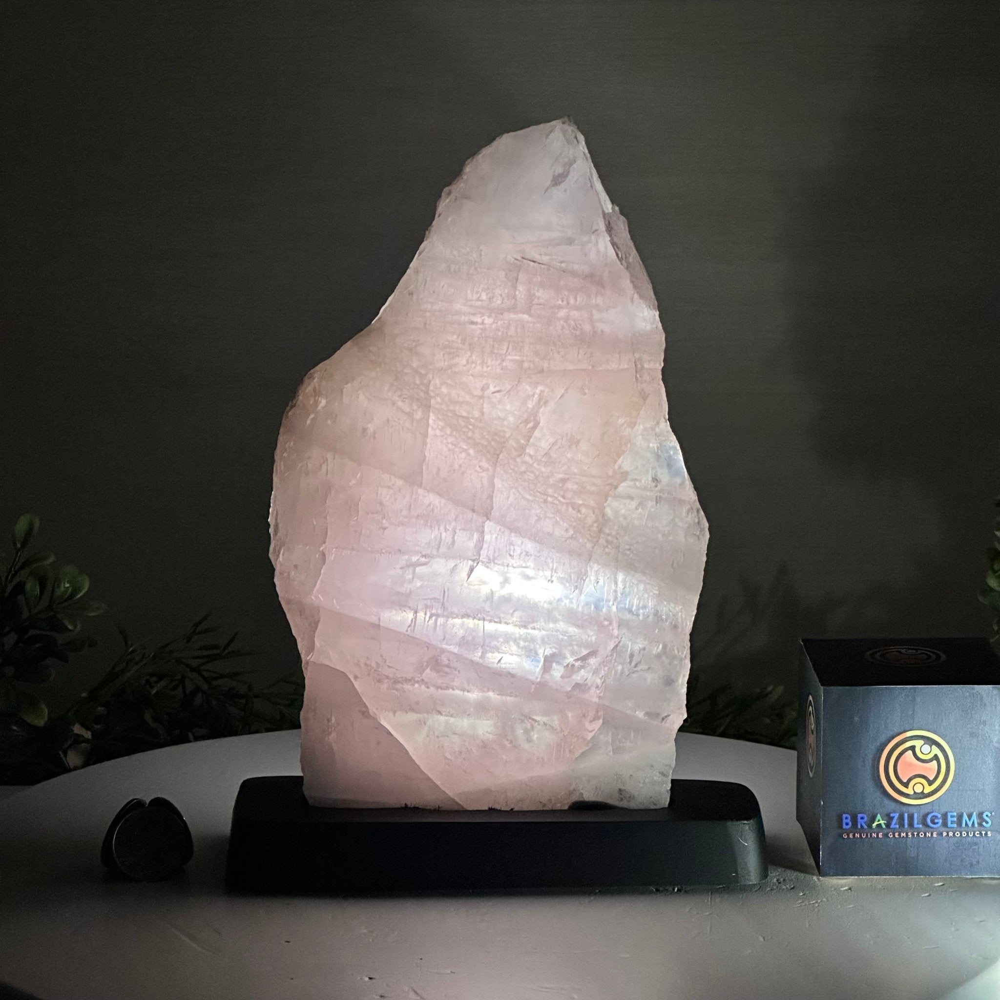 Rose Quartz Polished Slice on a Wood Base, 9.5" Tall #6100RQ - 015 - Brazil GemsBrazil GemsRose Quartz Polished Slice on a Wood Base, 9.5" Tall #6100RQ - 015Slices on Wood Bases6100RQ - 015