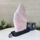 Rose Quartz Polished Slice on a Wood Base, 9.5" Tall #6100RQ - 015 - Brazil GemsBrazil GemsRose Quartz Polished Slice on a Wood Base, 9.5" Tall #6100RQ - 015Slices on Wood Bases6100RQ - 015