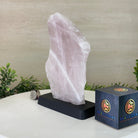 Rose Quartz Polished Slice on a Wood Base Model, 9" Tall #6100RQ - 013 - Brazil GemsBrazil GemsRose Quartz Polished Slice on a Wood Base Model, 9" Tall #6100RQ - 013Slices on Wood Bases6100RQ - 013