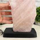 Rose Quartz Polished Slice with Rough Edges on a Wood Base Model 12.25" Tall Model #6100RQ-044 by Brazil Gems - Brazil GemsBrazil GemsRose Quartz Polished Slice with Rough Edges on a Wood Base Model 12.25" Tall Model #6100RQ-044 by Brazil GemsSlices on Wood Bases6100RQ-044