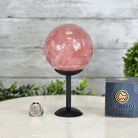 Rose Quartz Sphere on a Metal Stand, 2.4 lbs & 6.8" Tall #5632 - 0015 - Brazil GemsBrazil GemsRose Quartz Sphere on a Metal Stand, 2.4 lbs & 6.8" Tall #5632 - 0015Spheres5632 - 0015