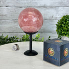Rose Quartz Sphere on a Metal Stand, 2.4 lbs & 6.8" Tall #5632 - 0015 - Brazil GemsBrazil GemsRose Quartz Sphere on a Metal Stand, 2.4 lbs & 6.8" Tall #5632 - 0015Spheres5632 - 0015
