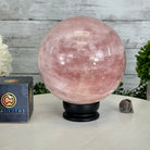 Rose Quartz Sphere on a Wood Base, 10.9 lbs & 7" Tall #5632 - 0014 - Brazil GemsBrazil GemsRose Quartz Sphere on a Wood Base, 10.9 lbs & 7" Tall #5632 - 0014Spheres5632 - 0014