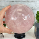 Rose Quartz Sphere on a Wood Base, 12.2 lbs & 7.4" Tall #5632 - 0019 - Brazil GemsBrazil GemsRose Quartz Sphere on a Wood Base, 12.2 lbs & 7.4" Tall #5632 - 0019Spheres5632 - 0019