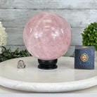 Rose Quartz Sphere on a Wood Base, 12.2 lbs & 7.4" Tall #5632 - 0019 - Brazil GemsBrazil GemsRose Quartz Sphere on a Wood Base, 12.2 lbs & 7.4" Tall #5632 - 0019Spheres5632 - 0019