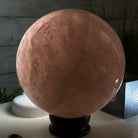 Rose Quartz Sphere on a Wood Base, 12.2 lbs & 7.4" Tall #5632 - 0019 - Brazil GemsBrazil GemsRose Quartz Sphere on a Wood Base, 12.2 lbs & 7.4" Tall #5632 - 0019Spheres5632 - 0019