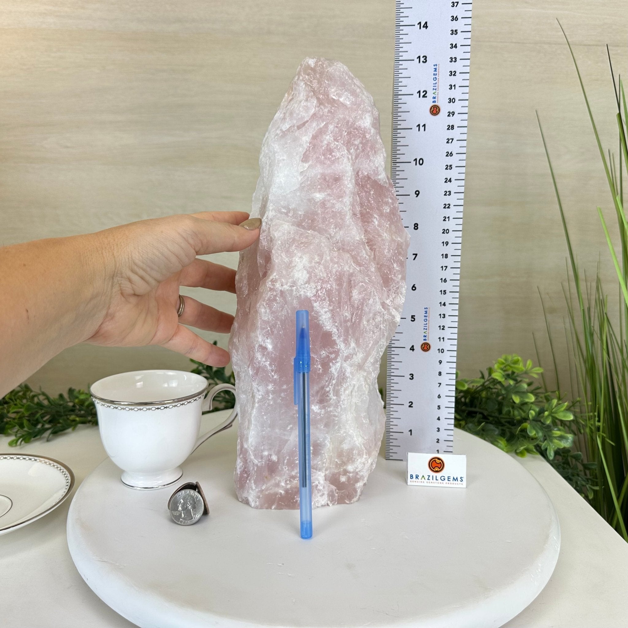 Rough Rose Quartz Freeform Gemstone, 14.1 lbs & 12.9” Tall 3302RQ - 005 - Brazil GemsBrazil GemsRough Rose Quartz Freeform Gemstone, 14.1 lbs & 12.9” Tall 3302RQ - 005Freeform & Unique Shapes3302RQ - 005