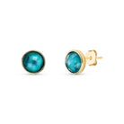 Round Emerald 18K Gold Plated Stud Earrings - Brazil GemsBrazil GemsRound Emerald 18K Gold Plated Stud EarringsEarrings11GP4207 - 109