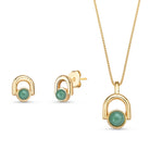 Round Gold Plated Necklace & Earring Set w/ Natural Gemstones - Brazil GemsBrazil GemsRound Gold Plated Necklace & Earring Set w/ Natural GemstonesNecklace & Earring Set14GP0040 - 112