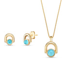 Round Gold Plated Necklace & Earring Set w/ Natural Gemstones - Brazil GemsBrazil GemsRound Gold Plated Necklace & Earring Set w/ Natural GemstonesNecklace & Earring Set14GP0040 - 128