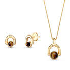 Round Gold Plated Necklace & Earring Set w/ Natural Gemstones - Brazil GemsBrazil GemsRound Gold Plated Necklace & Earring Set w/ Natural GemstonesNecklace & Earring Set14GP0040 - 132