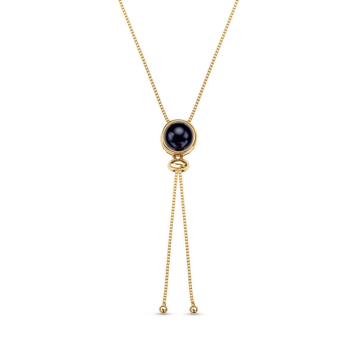 Round Natural Gemstones 18K Gold Plated Lariat Necklace - Brazil GemsBrazil GemsRound Natural Gemstones 18K Gold Plated Lariat NecklaceNecklace12GP0476 - 104