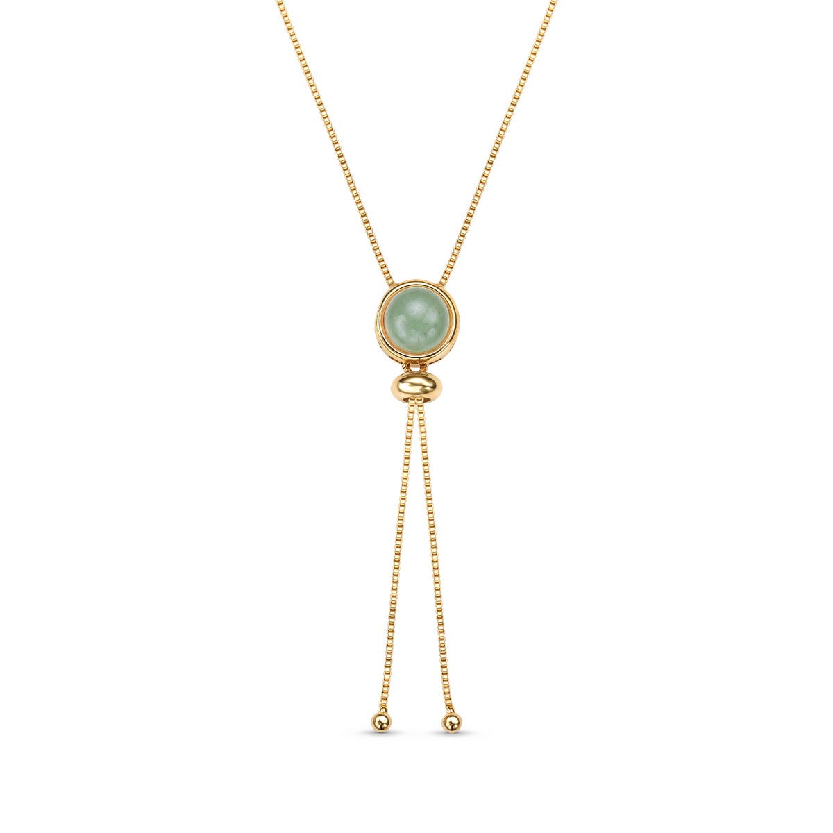 Round Natural Gemstones 18K Gold Plated Lariat Necklace - Brazil GemsBrazil GemsRound Natural Gemstones 18K Gold Plated Lariat NecklaceNecklace12GP0476 - 112