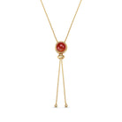 Round Natural Gemstones 18K Gold Plated Lariat Necklace - Brazil GemsBrazil GemsRound Natural Gemstones 18K Gold Plated Lariat NecklaceNecklace12GP0476 - 122