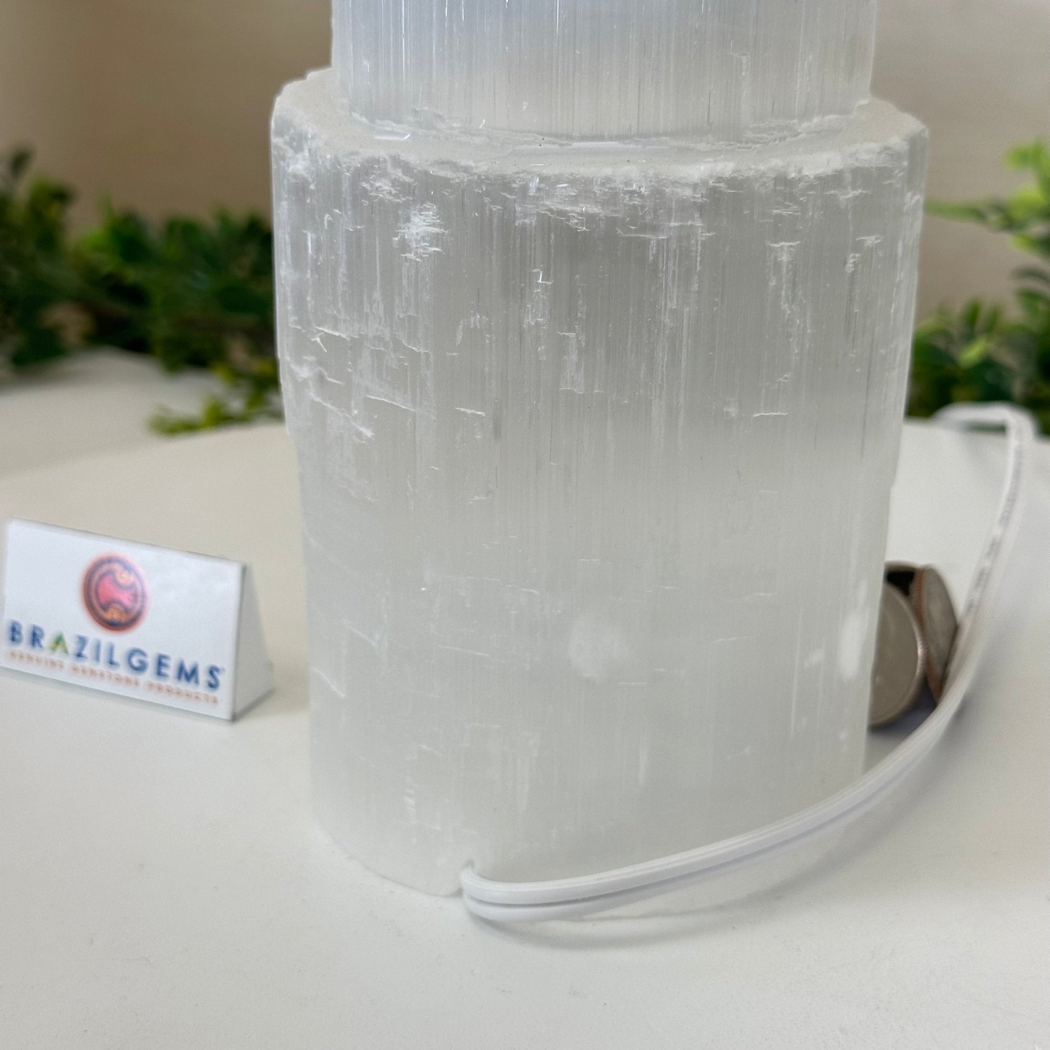 Selenite Tower Crystal Night Light, 3.1 lbs & 8" Tall 5802ST - 011 - Brazil GemsBrazil GemsSelenite Tower Crystal Night Light, 3.1 lbs & 8" Tall 5802ST - 011Night Lights5802ST - 011