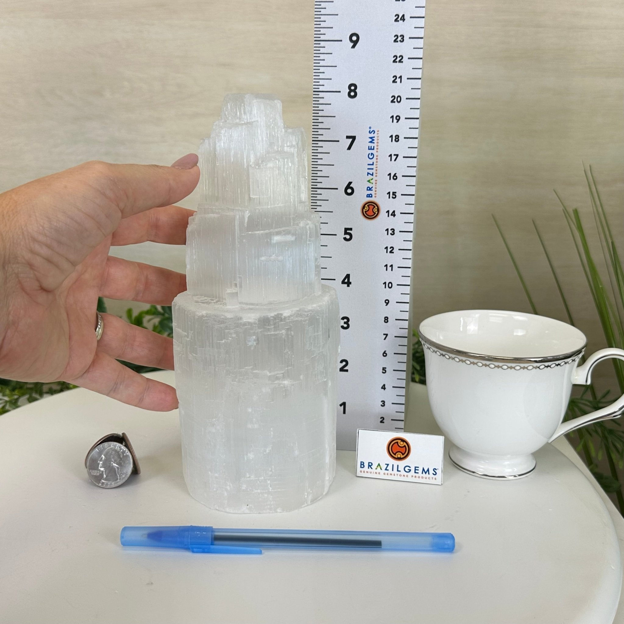 Selenite Tower Crystal Night Light, 3.1 lbs & 8" Tall 5802ST - 011 - Brazil GemsBrazil GemsSelenite Tower Crystal Night Light, 3.1 lbs & 8" Tall 5802ST - 011Night Lights5802ST - 011