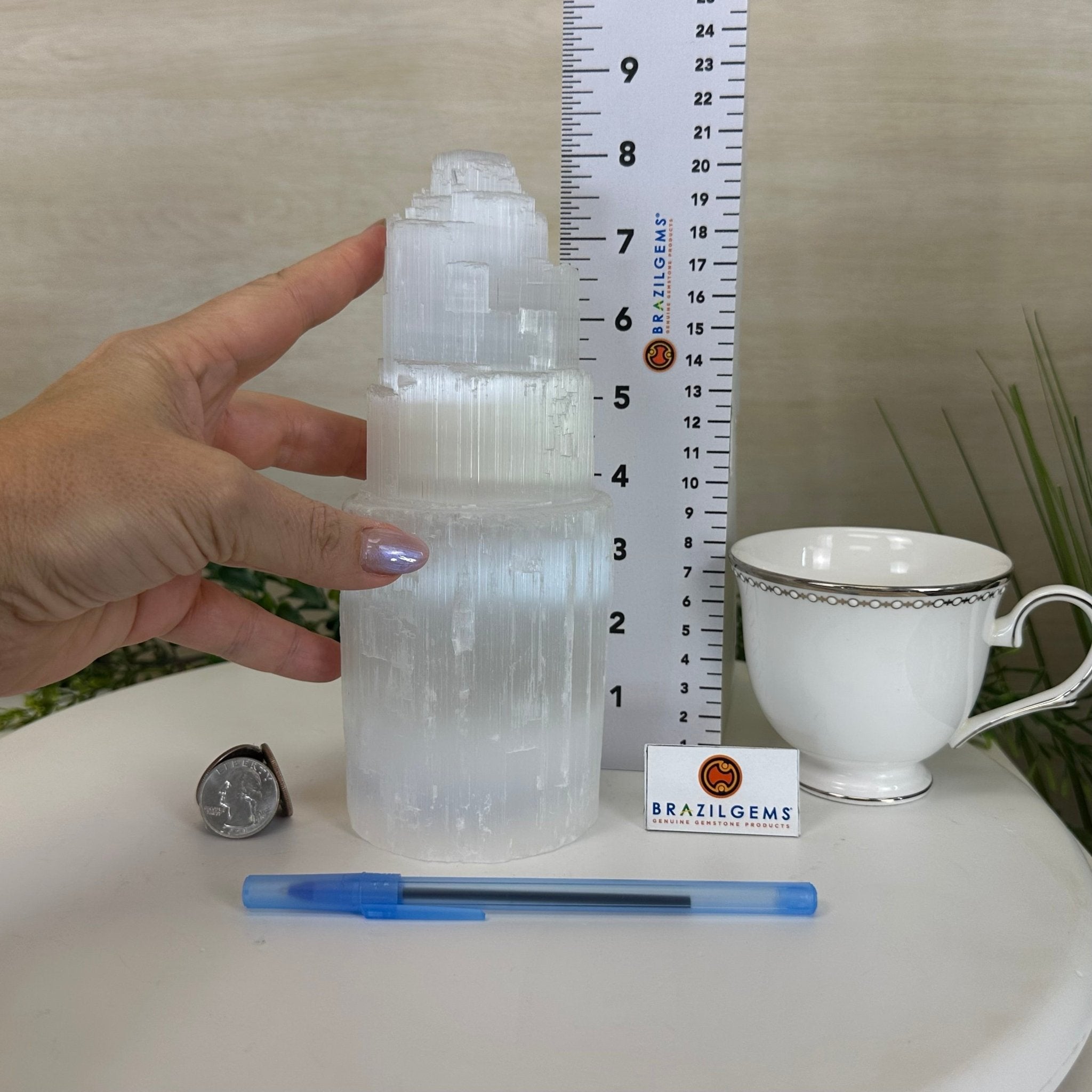 Selenite Tower Crystal Night Light, 3.2 lbs & 7.9" Tall 5802ST - 012 - Brazil GemsBrazil GemsSelenite Tower Crystal Night Light, 3.2 lbs & 7.9" Tall 5802ST - 012Night Lights5802ST - 012