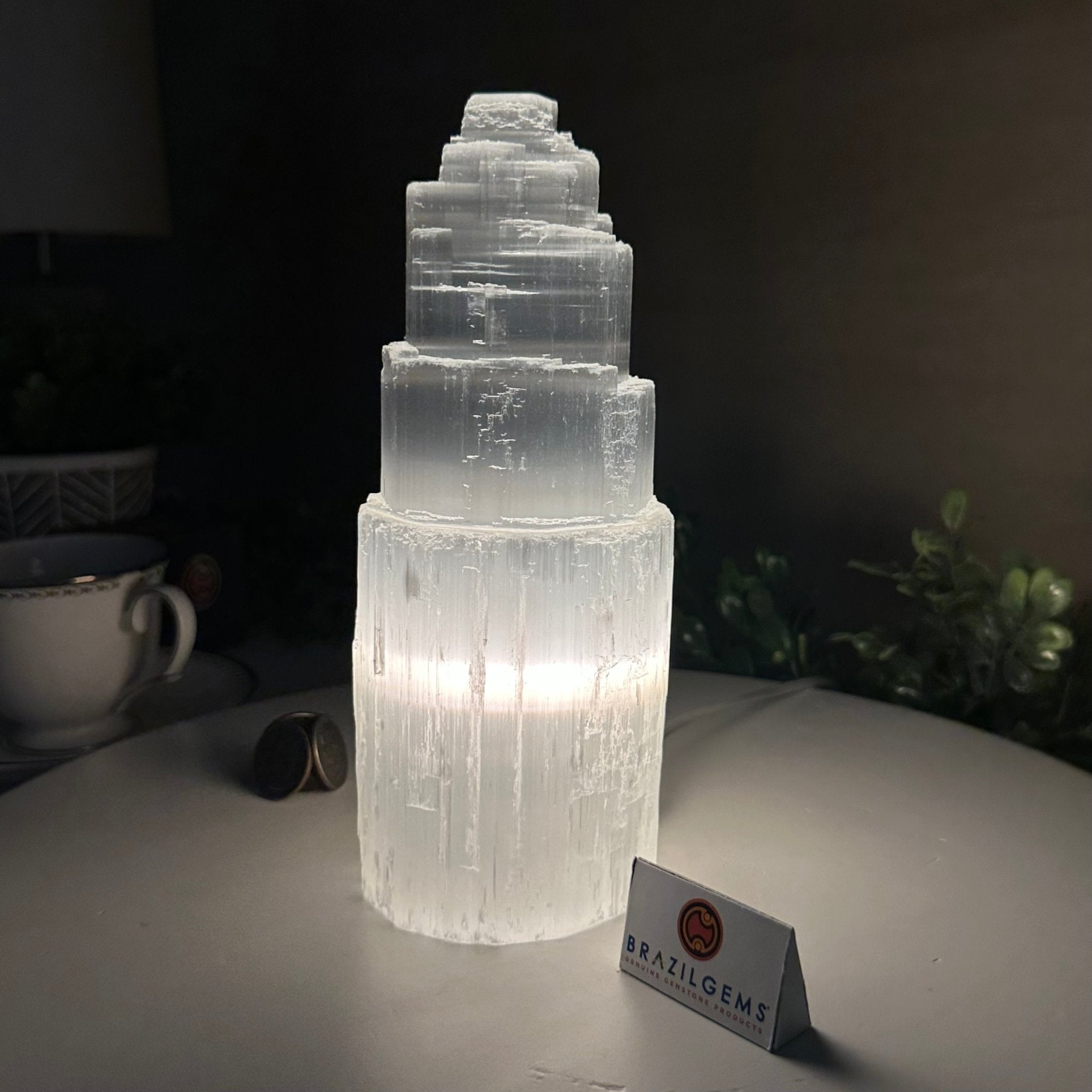 Selenite Tower Crystal Night Light, 3.2 lbs & 7.9" Tall 5802ST - 012 - Brazil GemsBrazil GemsSelenite Tower Crystal Night Light, 3.2 lbs & 7.9" Tall 5802ST - 012Night Lights5802ST - 012