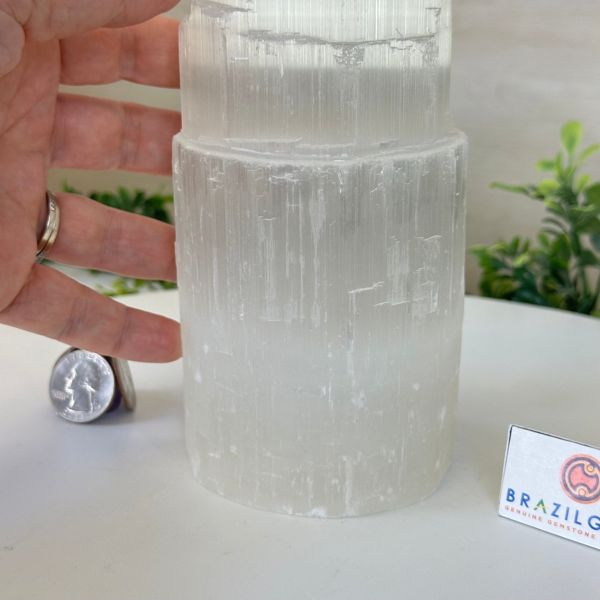 Selenite Tower Crystal Night Light, 3.3 lbs & 7.9" Tall 5802ST - 014 - Brazil GemsBrazil GemsSelenite Tower Crystal Night Light, 3.3 lbs & 7.9" Tall 5802ST - 014Night Lights5802ST - 014