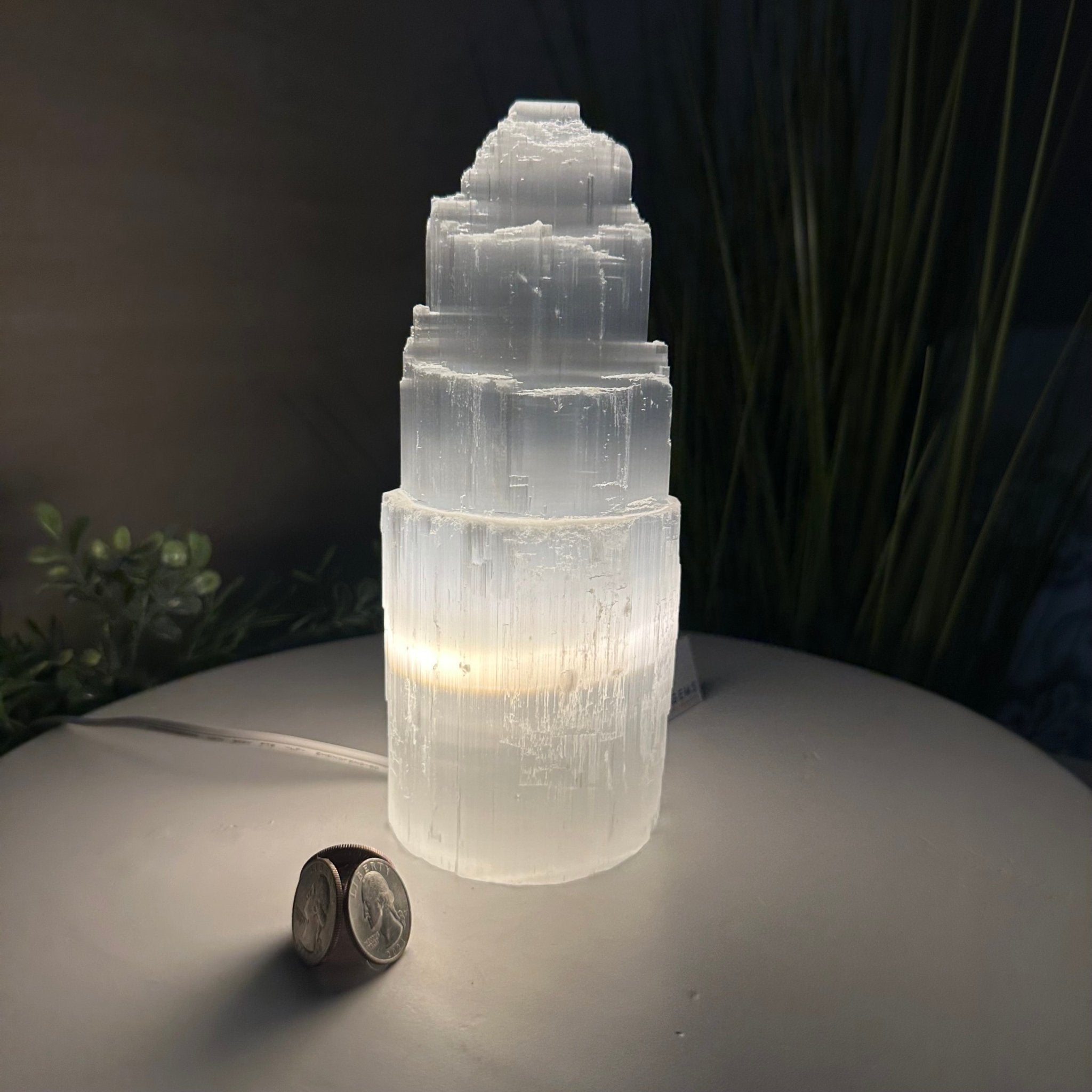 Selenite Tower Crystal Night Light, 3.3 lbs & 7.9" Tall 5802ST - 015 - Brazil GemsBrazil GemsSelenite Tower Crystal Night Light, 3.3 lbs & 7.9" Tall 5802ST - 015Night Lights5802ST - 015
