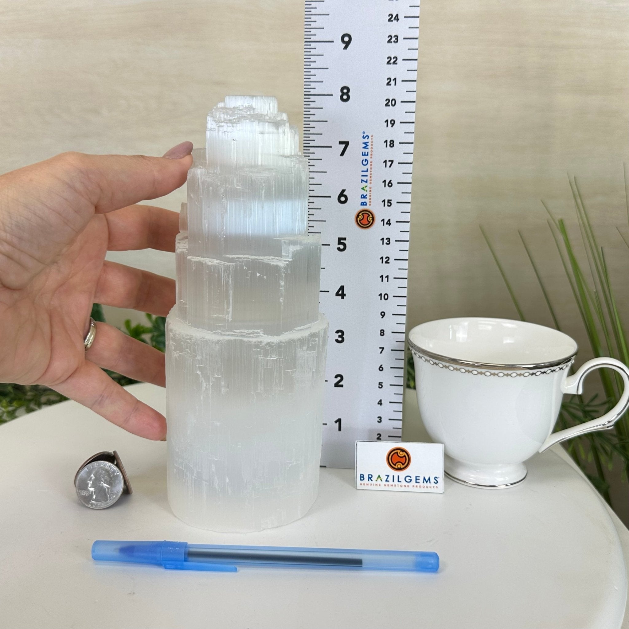 Selenite Tower Crystal Night Light, 3.3 lbs & 7.9" Tall 5802ST - 015 - Brazil GemsBrazil GemsSelenite Tower Crystal Night Light, 3.3 lbs & 7.9" Tall 5802ST - 015Night Lights5802ST - 015