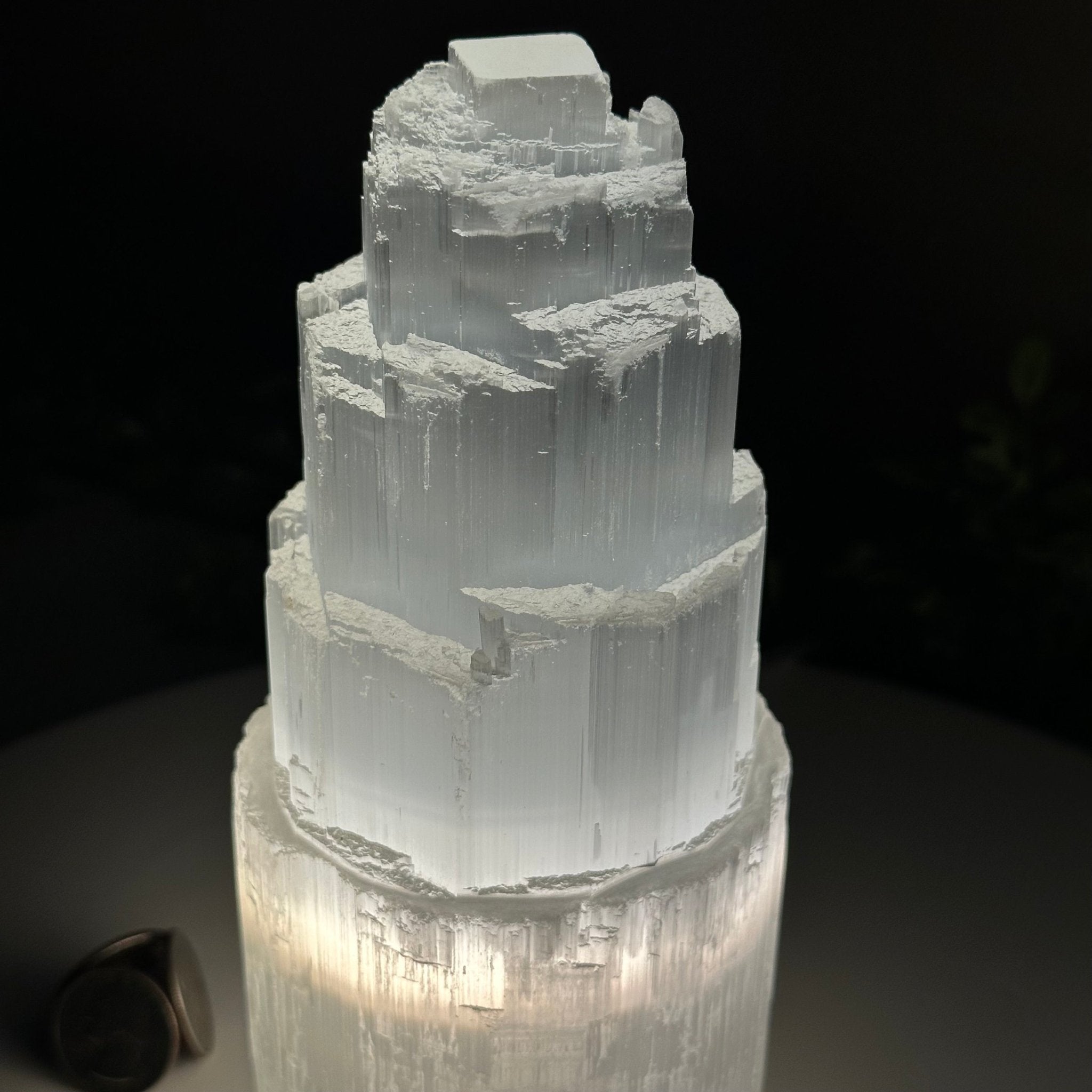 Selenite Tower Crystal Night Light, 3.3 lbs & 7.9" Tall 5802ST - 015 - Brazil GemsBrazil GemsSelenite Tower Crystal Night Light, 3.3 lbs & 7.9" Tall 5802ST - 015Night Lights5802ST - 015