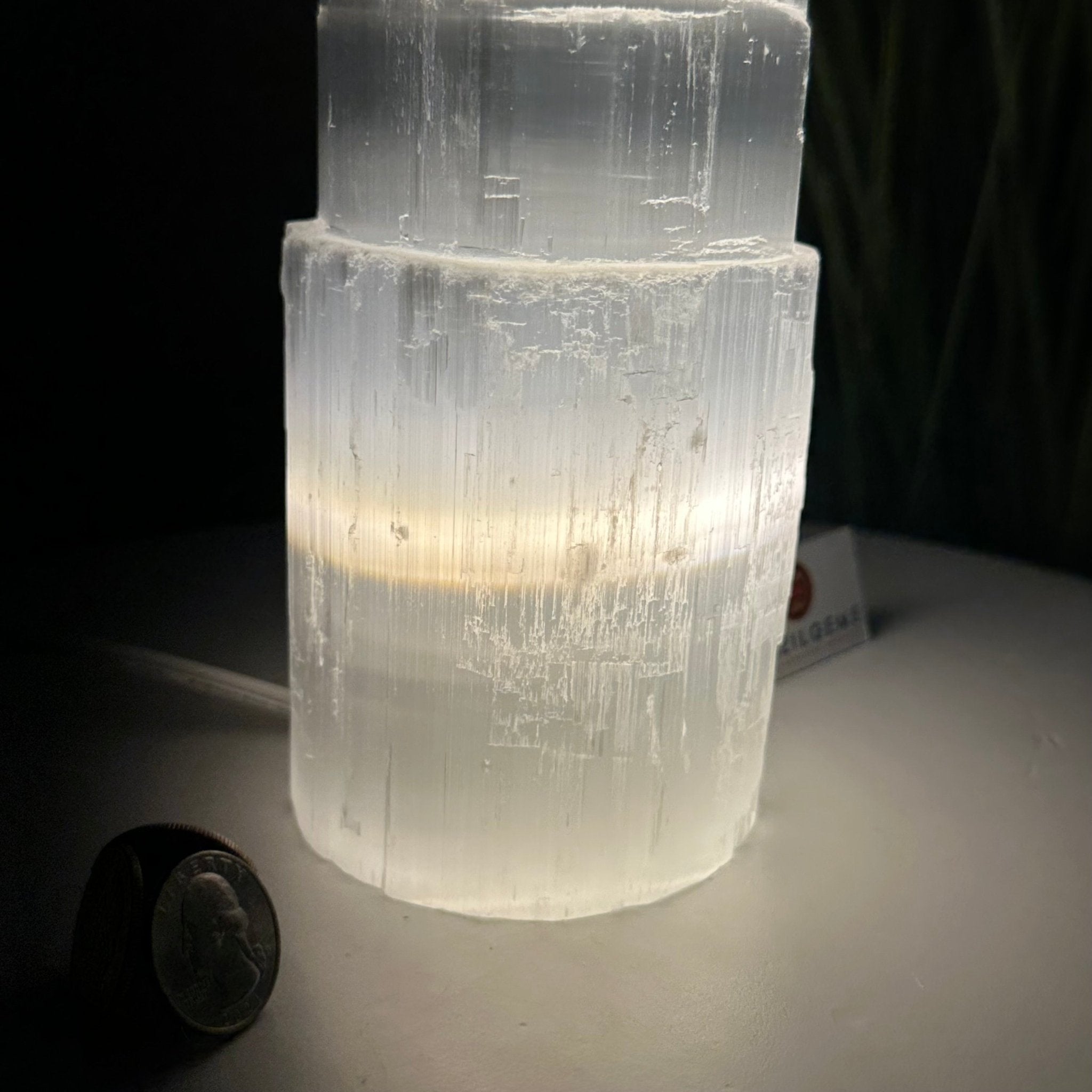 Selenite Tower Crystal Night Light, 3.3 lbs & 7.9" Tall 5802ST - 015 - Brazil GemsBrazil GemsSelenite Tower Crystal Night Light, 3.3 lbs & 7.9" Tall 5802ST - 015Night Lights5802ST - 015