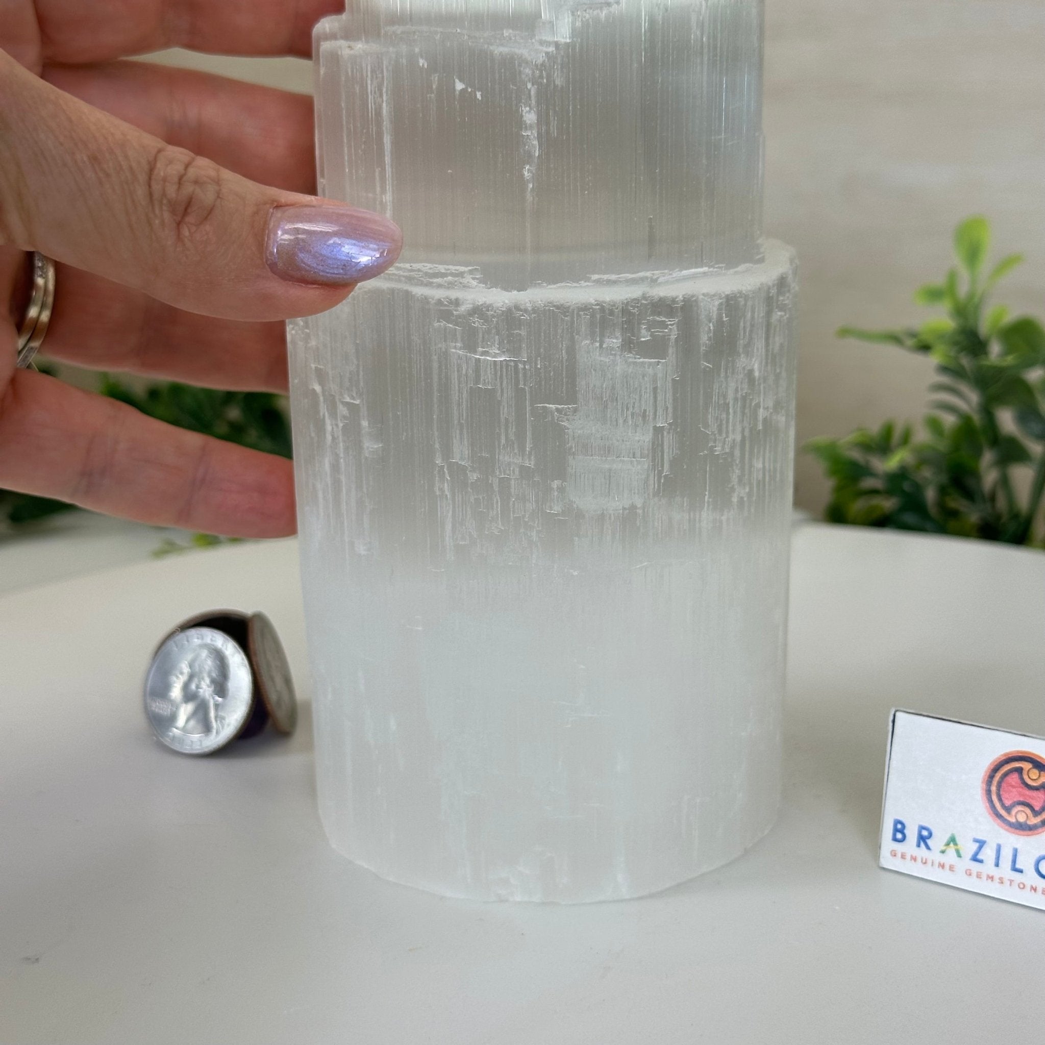 Selenite Tower Crystal Night Light, 3.3 lbs & 7.9" Tall 5802ST - 015 - Brazil GemsBrazil GemsSelenite Tower Crystal Night Light, 3.3 lbs & 7.9" Tall 5802ST - 015Night Lights5802ST - 015