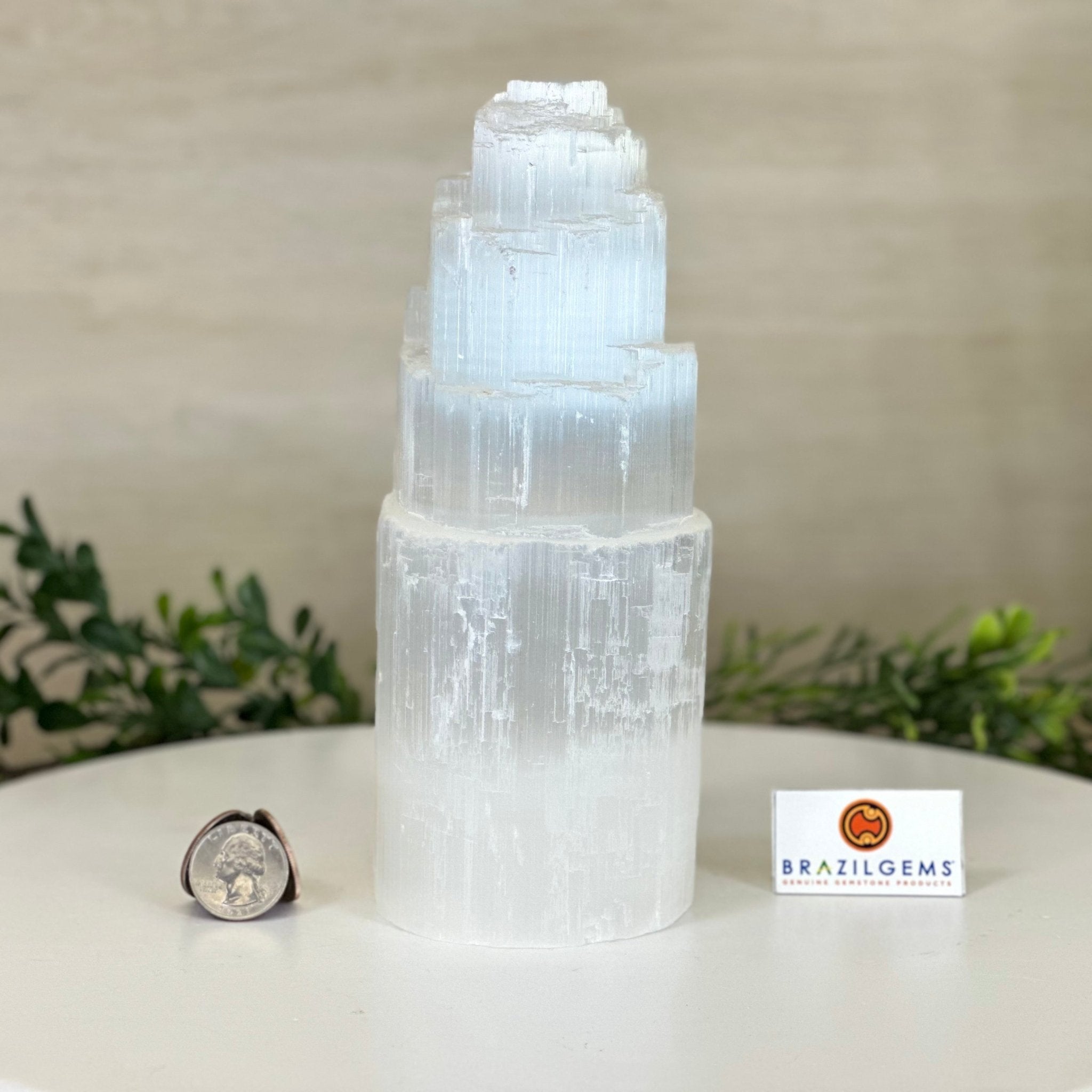 Selenite Tower Crystal Night Light, 3.3 lbs & 7.9" Tall 5802ST - 015 - Brazil GemsBrazil GemsSelenite Tower Crystal Night Light, 3.3 lbs & 7.9" Tall 5802ST - 015Night Lights5802ST - 015