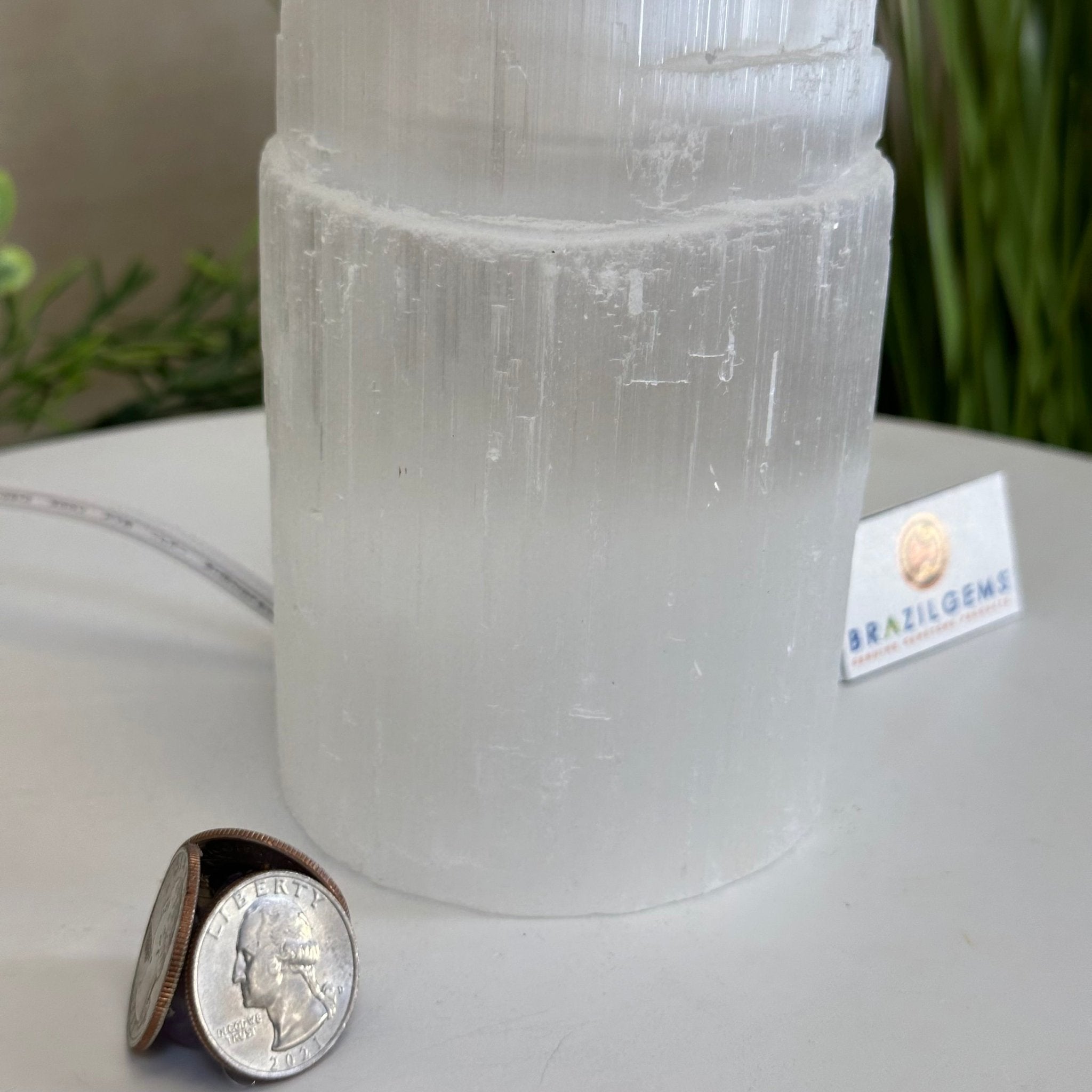 Selenite Tower Crystal Night Light, 3.3 lbs & 7.9" Tall 5802ST - 016 - Brazil GemsBrazil GemsSelenite Tower Crystal Night Light, 3.3 lbs & 7.9" Tall 5802ST - 016Night Lights5802ST - 016